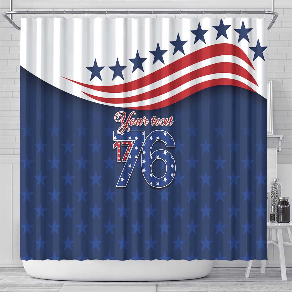 July 4th 1776 American Flag Vintage Personalized Shower Curtain USA Independence Day