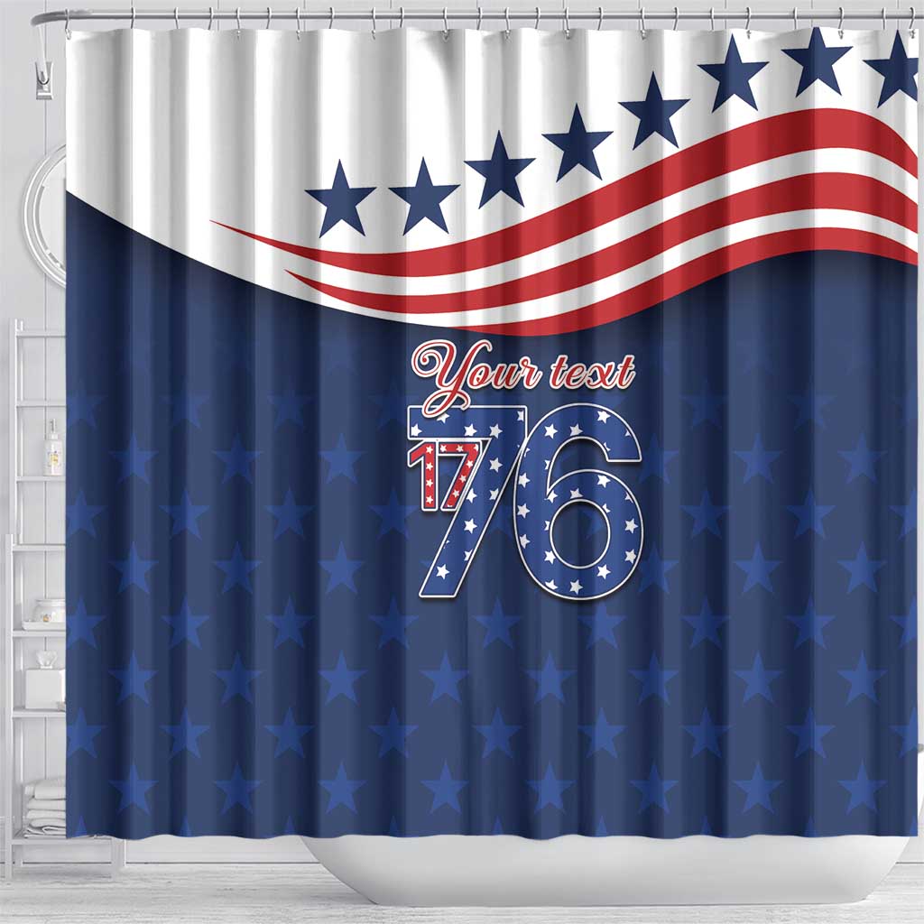 July 4th 1776 American Flag Vintage Personalized Shower Curtain USA Independence Day