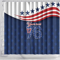 July 4th 1776 American Flag Vintage Personalized Shower Curtain USA Independence Day