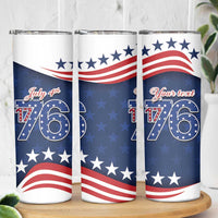 July 4th 1776 American Flag Vintage Personalized Skinny Tumbler USA Independence Day