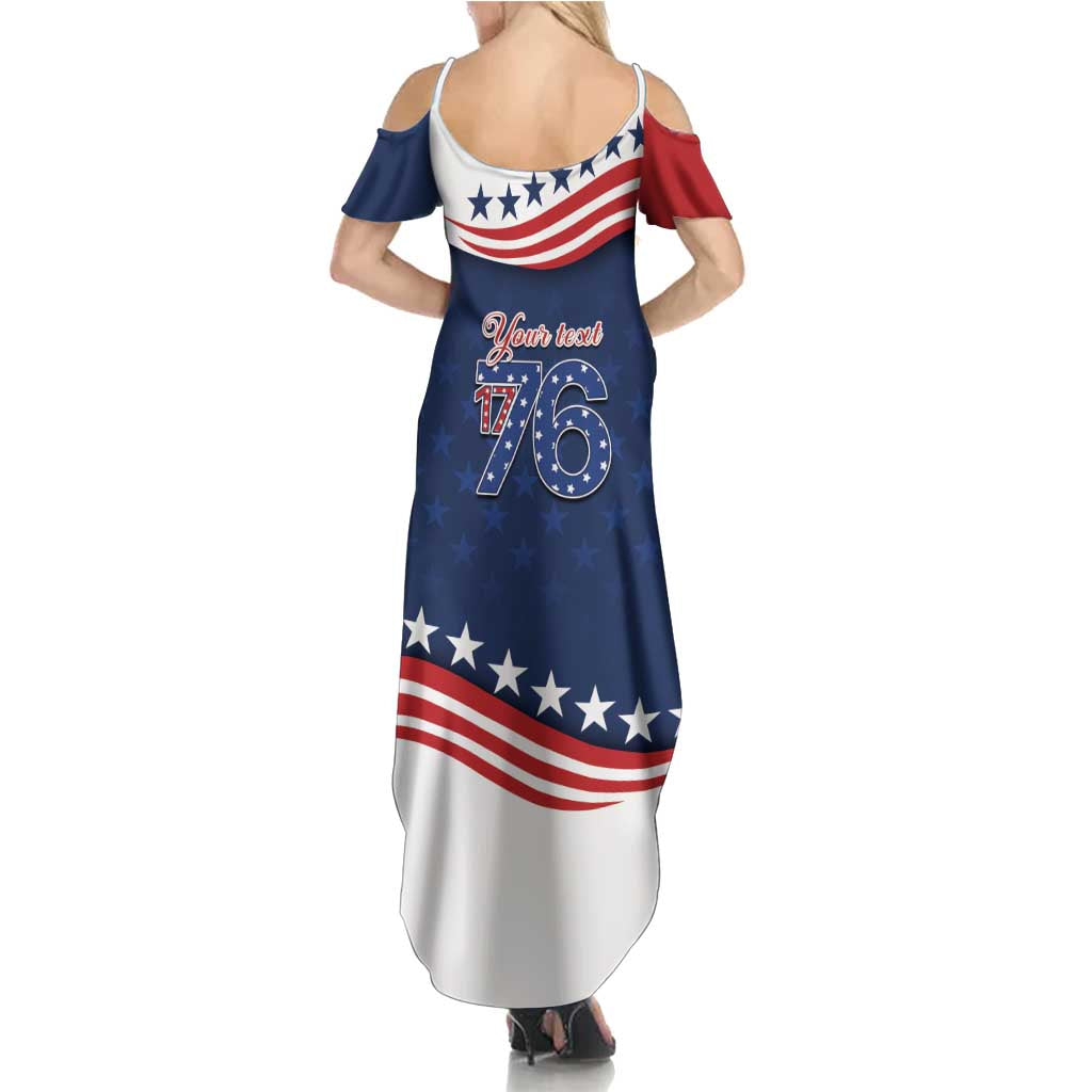 July 4th 1776 American Flag Vintage Personalized Summer Maxi Dress USA Independence Day