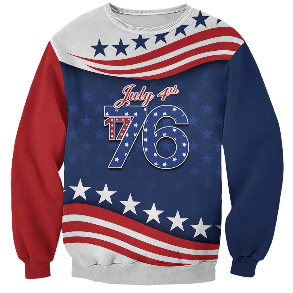 July 4th 1776 American Flag Vintage Personalized Sweatshirt USA Independence Day