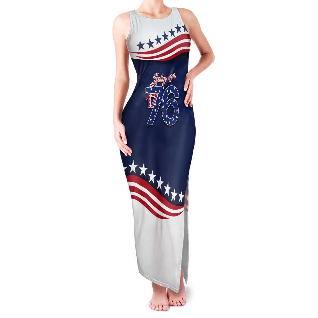 July 4th 1776 American Flag Vintage Personalized Tank Maxi Dress USA Independence Day