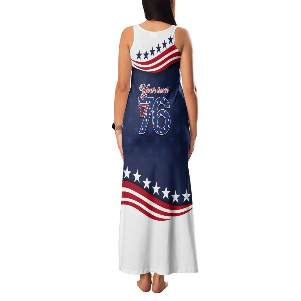 July 4th 1776 American Flag Vintage Personalized Tank Maxi Dress USA Independence Day
