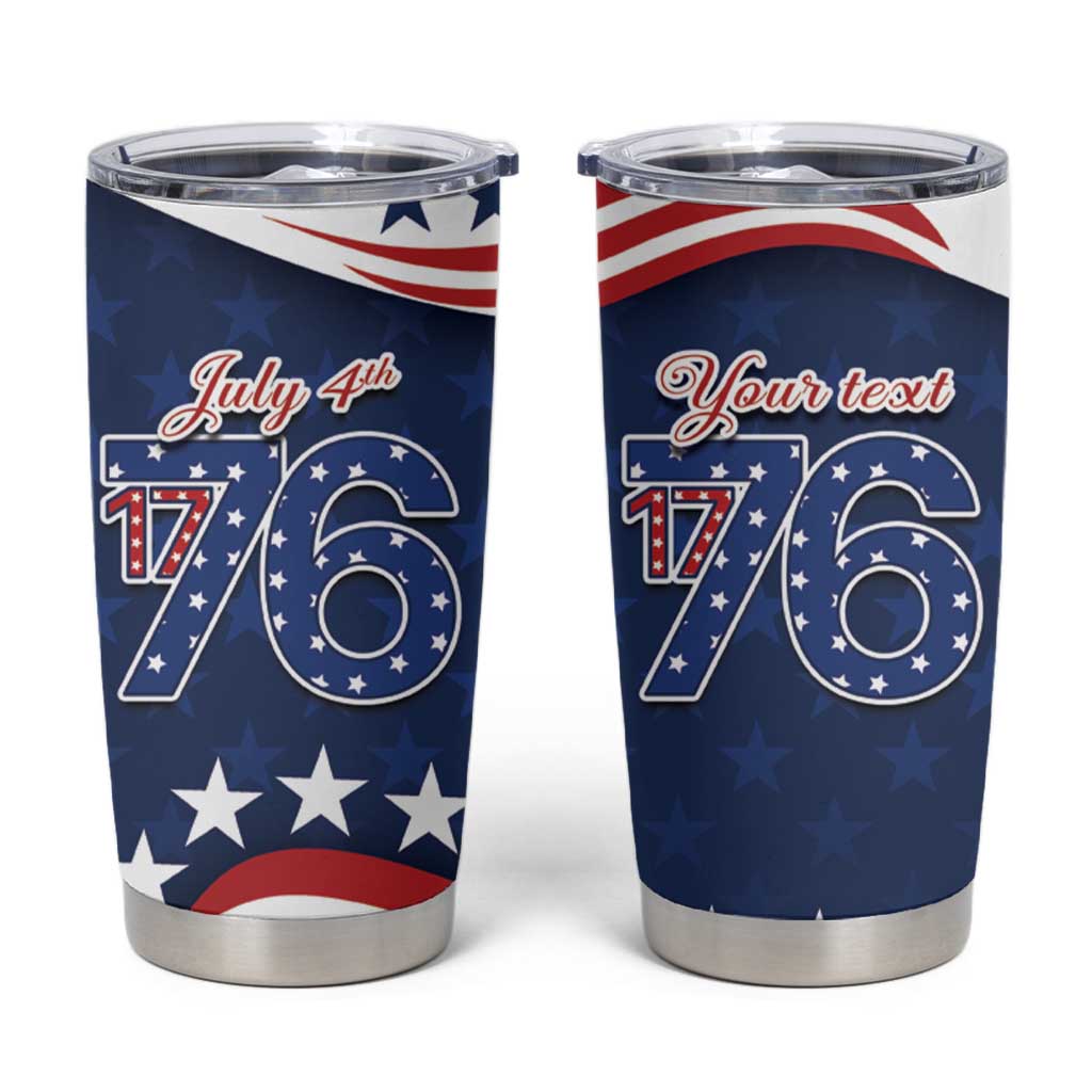 July 4th 1776 American Flag Vintage Personalized Tumbler Cup USA Independence Day