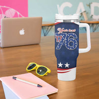 July 4th 1776 American Flag Vintage Personalized Tumbler With Handle USA Independence Day
