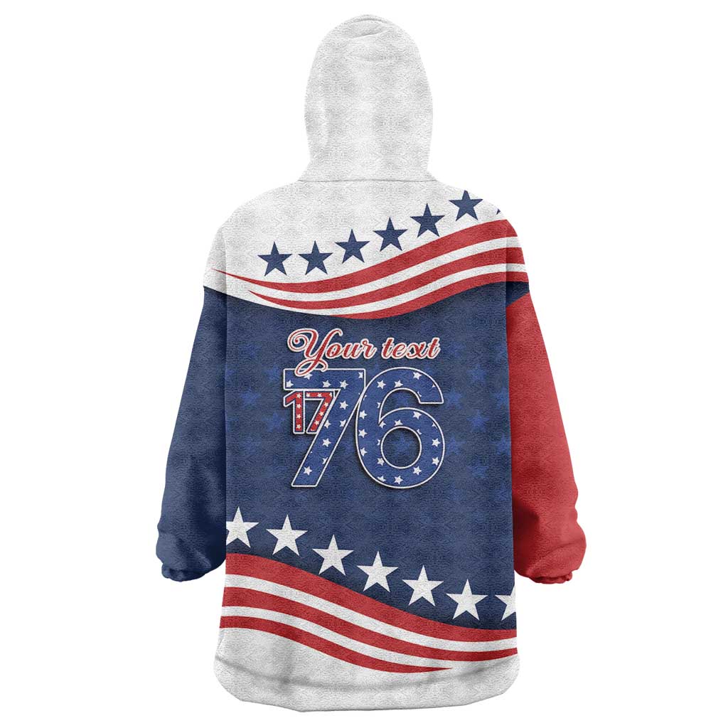 July 4th 1776 American Flag Vintage Personalized Wearable Blanket Hoodie USA Independence Day