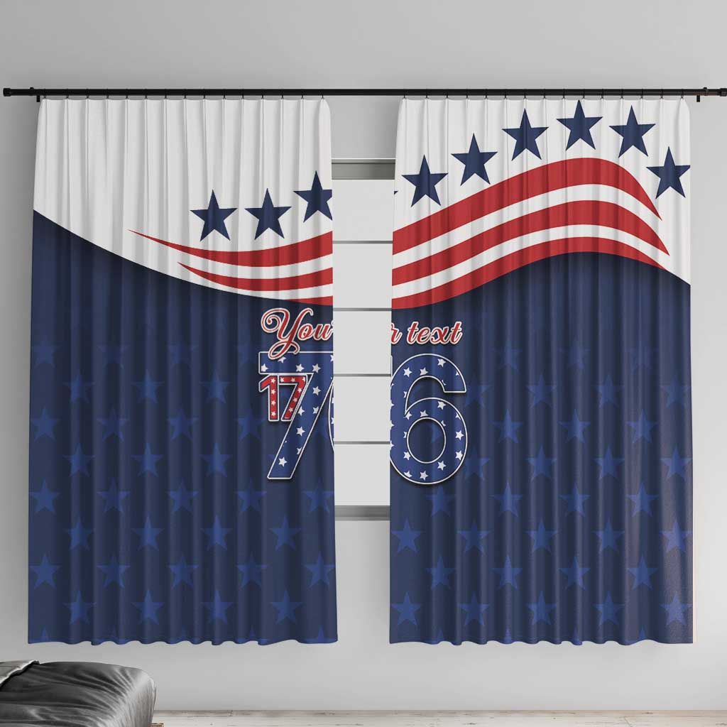 July 4th 1776 American Flag Vintage Personalized Window Curtain USA Independence Day
