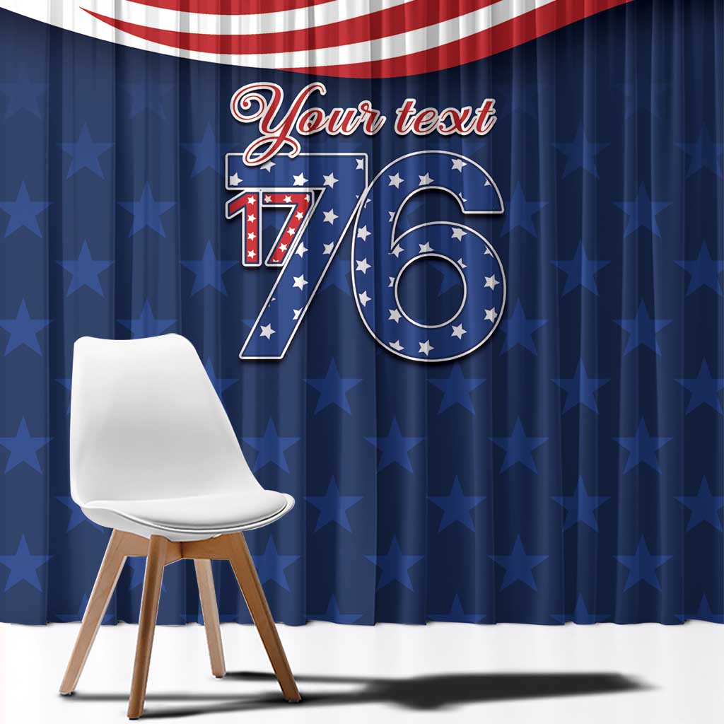 July 4th 1776 American Flag Vintage Personalized Window Curtain USA Independence Day