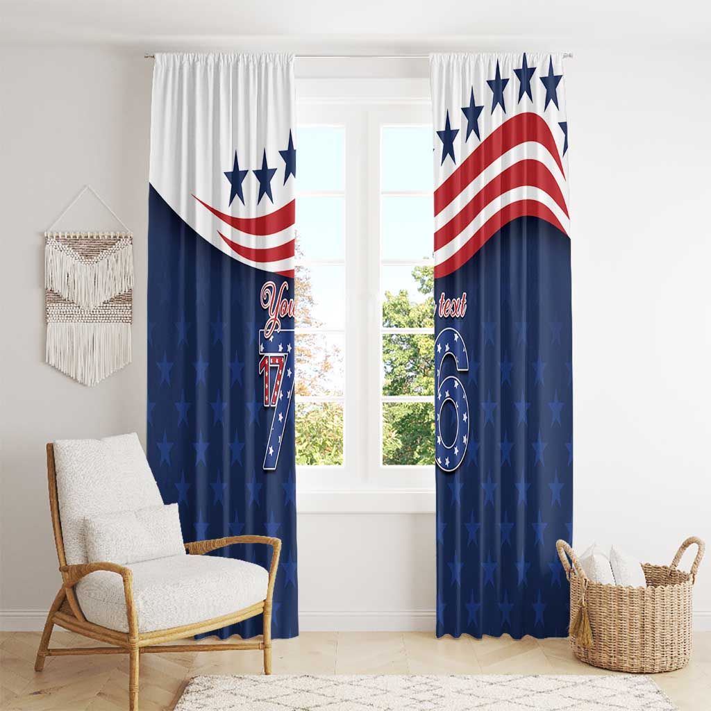 July 4th 1776 American Flag Vintage Personalized Window Curtain USA Independence Day
