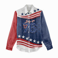 July 4th 1776 American Flag Vintage Personalized Women Casual Shirt USA Independence Day