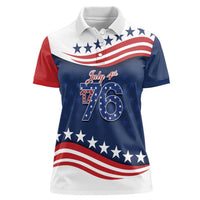 July 4th 1776 American Flag Vintage Personalized Women Polo Shirt USA Independence Day