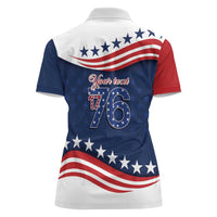 July 4th 1776 American Flag Vintage Personalized Women Polo Shirt USA Independence Day