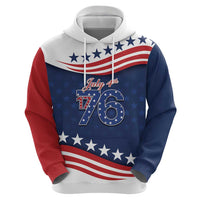 July 4th 1776 American Flag Vintage Personalized Zip Hoodie USA Independence Day