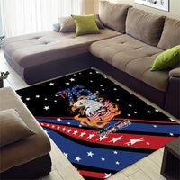 Personalized America History Began 4th of July Area Rug Fire Bald Eagle US Flag
