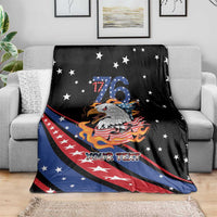 Personalized America History Began 4th of July Blanket Fire Bald Eagle US Flag