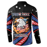 Personalized America History Began 4th of July Button Sweatshirt Fire Bald Eagle US Flag