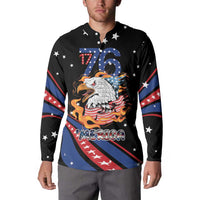 Personalized America History Began 4th of July Button Sweatshirt Fire Bald Eagle US Flag