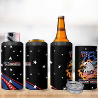 Personalized America History Began 4th of July 4 in 1 Can Cooler Tumbler Fire Bald Eagle US Flag