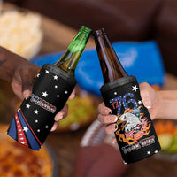 Personalized America History Began 4th of July 4 in 1 Can Cooler Tumbler Fire Bald Eagle US Flag