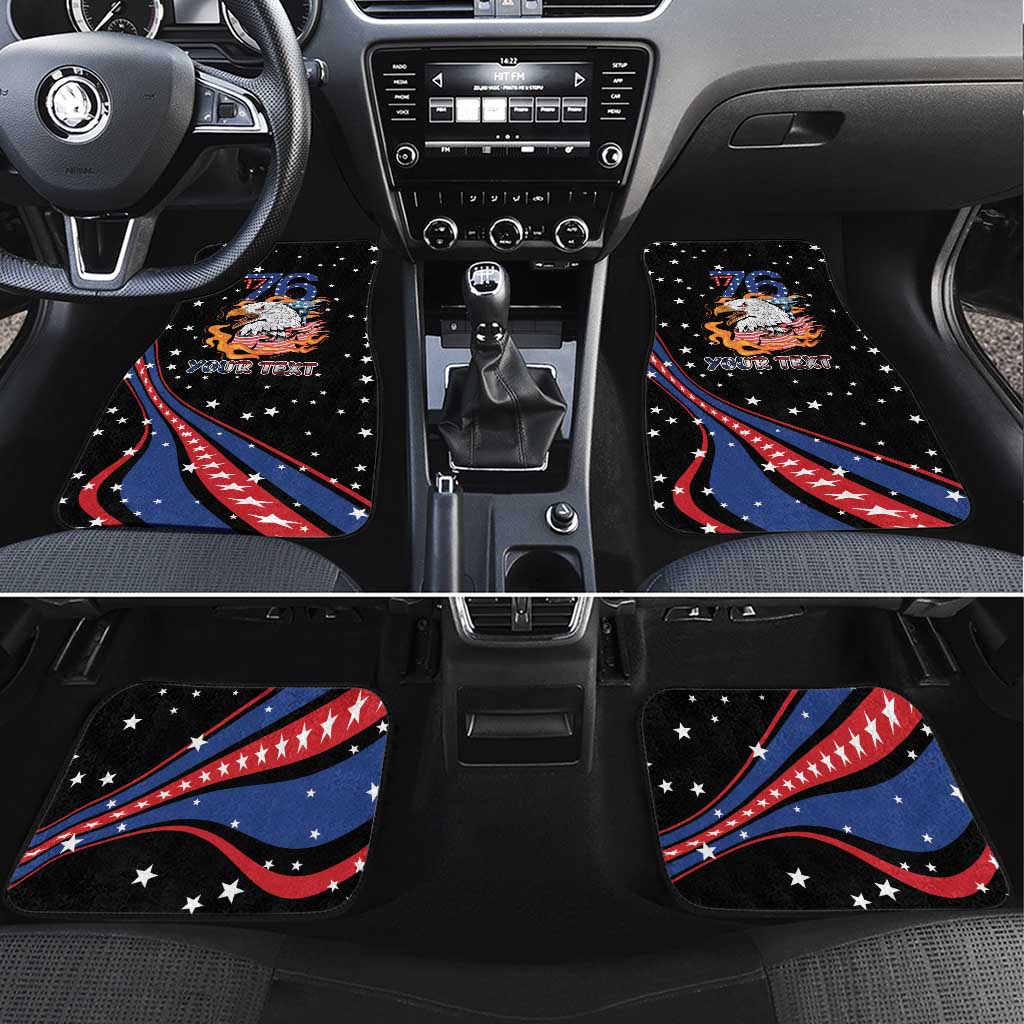 Personalized America History Began 4th of July Car Mats Fire Bald Eagle US Flag