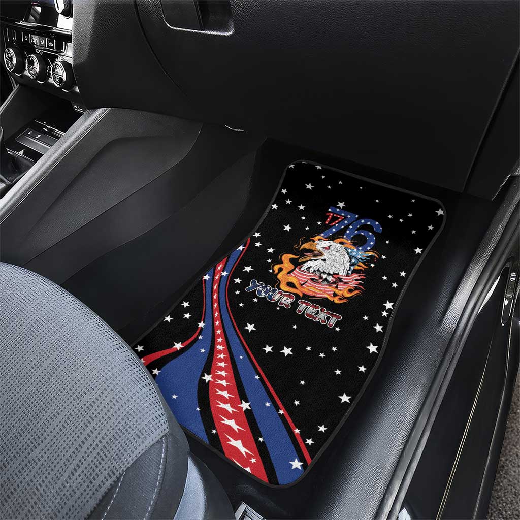 Personalized America History Began 4th of July Car Mats Fire Bald Eagle US Flag