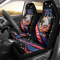 Personalized America History Began 4th of July Car Seat Cover Fire Bald Eagle US Flag
