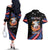Personalized America History Began 4th of July Couples Matching Off The Shoulder Long Sleeve Dress and Hawaiian Shirt Fire Bald Eagle US Flag