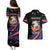 Personalized America History Began 4th of July Couples Matching Puletasi and Hawaiian Shirt Fire Bald Eagle US Flag
