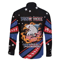 Personalized America History Began 4th of July Family Matching Long Sleeve Bodycon Dress and Hawaiian Shirt Fire Bald Eagle US Flag