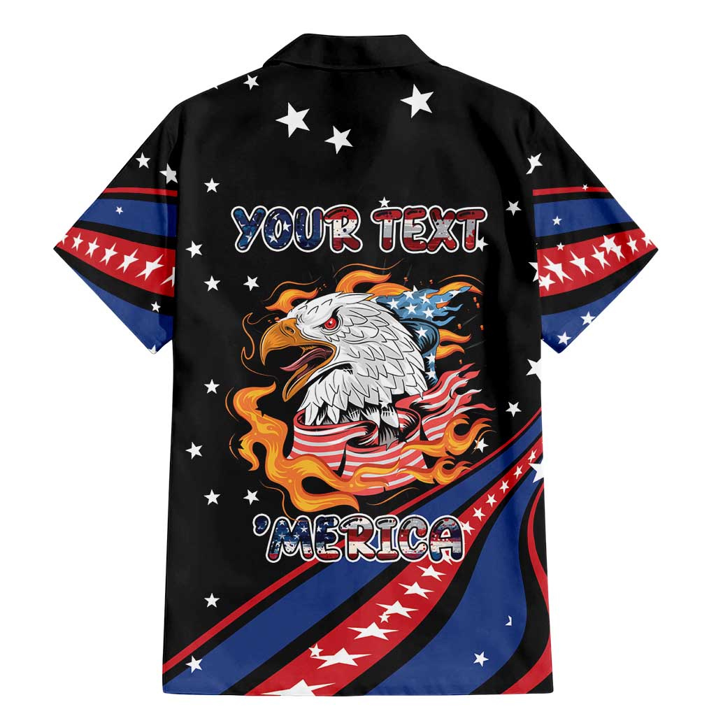 Personalized America History Began 4th of July Family Matching Mermaid Dress and Hawaiian Shirt Fire Bald Eagle US Flag