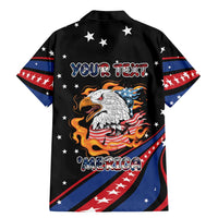 Personalized America History Began 4th of July Family Matching Mermaid Dress and Hawaiian Shirt Fire Bald Eagle US Flag