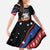 Personalized America History Began 4th of July Family Matching Off Shoulder Maxi Dress and Hawaiian Shirt Fire Bald Eagle US Flag