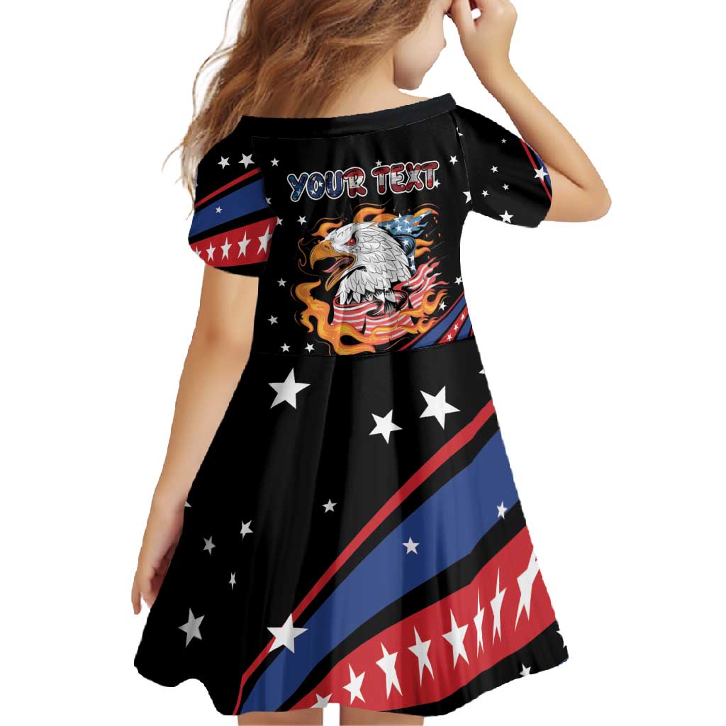 Personalized America History Began 4th of July Family Matching Off Shoulder Maxi Dress and Hawaiian Shirt Fire Bald Eagle US Flag
