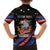 Personalized America History Began 4th of July Family Matching Puletasi and Hawaiian Shirt Fire Bald Eagle US Flag