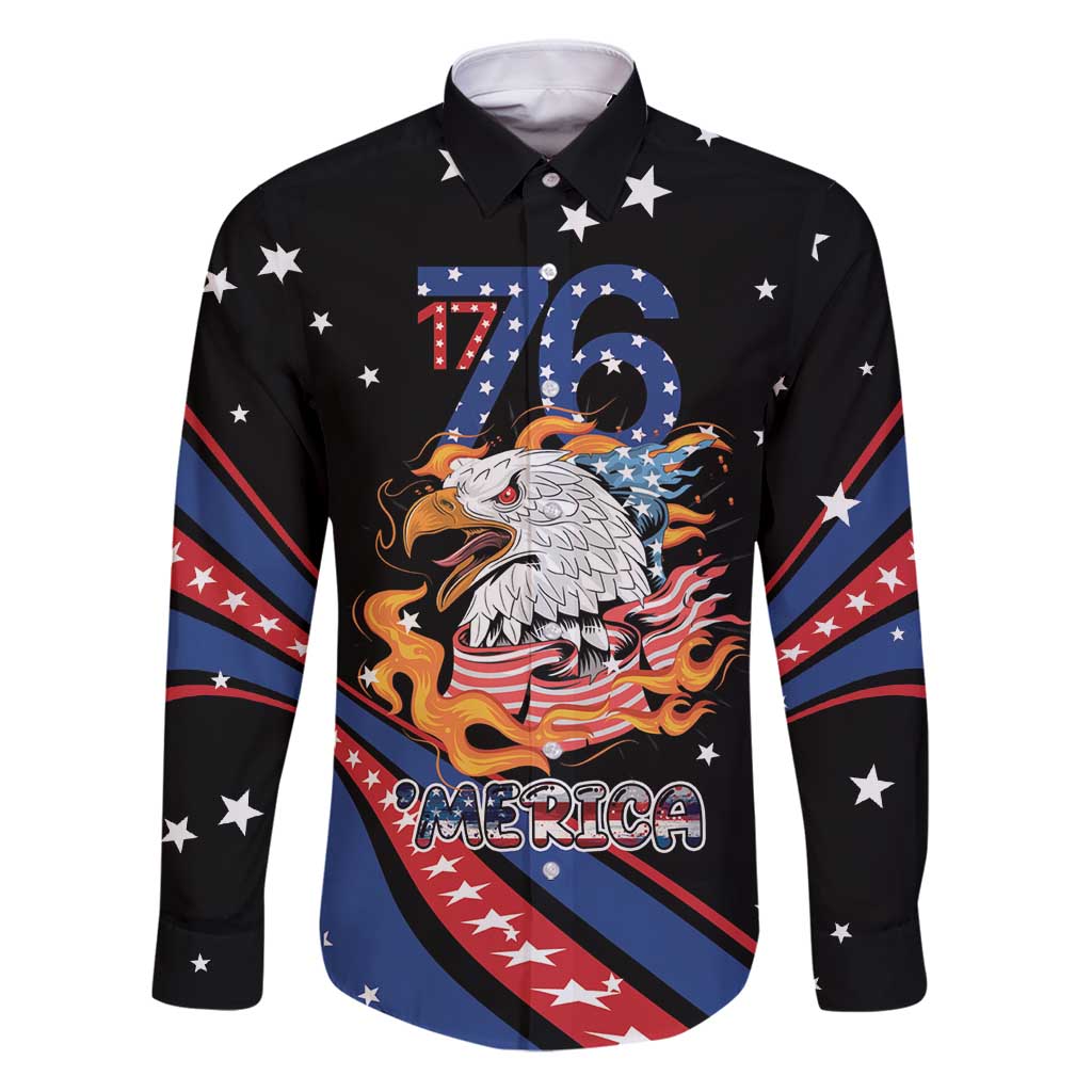 Personalized America History Began 4th of July Family Matching Puletasi and Hawaiian Shirt Fire Bald Eagle US Flag