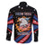 Personalized America History Began 4th of July Family Matching Puletasi and Hawaiian Shirt Fire Bald Eagle US Flag