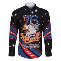 Personalized America History Began 4th of July Family Matching Summer Maxi Dress and Hawaiian Shirt Fire Bald Eagle US Flag