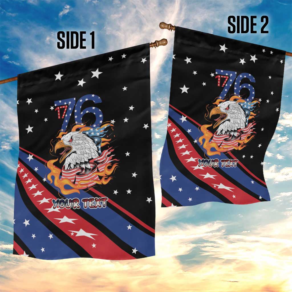 Personalized America History Began 4th of July Garden Flag Fire Bald Eagle US Flag