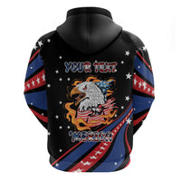 Personalized America History Began 4th of July Hoodie Fire Bald Eagle US Flag