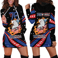 Personalized America History Began 4th of July Hoodie Dress Fire Bald Eagle US Flag