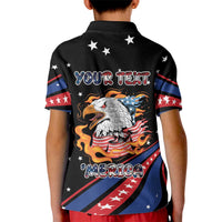 Personalized America History Began 4th of July Kid Polo Shirt Fire Bald Eagle US Flag