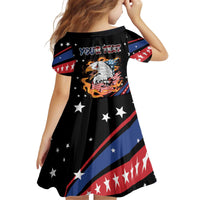 Personalized America History Began 4th of July Kid Short Sleeve Dress Fire Bald Eagle US Flag