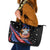 Personalized America History Began 4th of July Leather Tote Bag Fire Bald Eagle US Flag