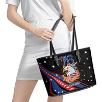 Personalized America History Began 4th of July Leather Tote Bag Fire Bald Eagle US Flag