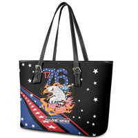 Personalized America History Began 4th of July Leather Tote Bag Fire Bald Eagle US Flag