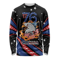 Personalized America History Began 4th of July Long Sleeve Shirt Fire Bald Eagle US Flag