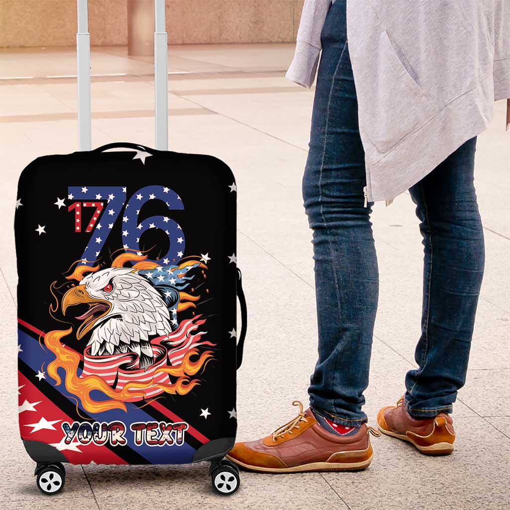 Personalized America History Began 4th of July Luggage Cover Fire Bald Eagle US Flag