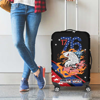Personalized America History Began 4th of July Luggage Cover Fire Bald Eagle US Flag