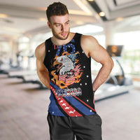 Personalized America History Began 4th of July Men Tank Top Fire Bald Eagle US Flag